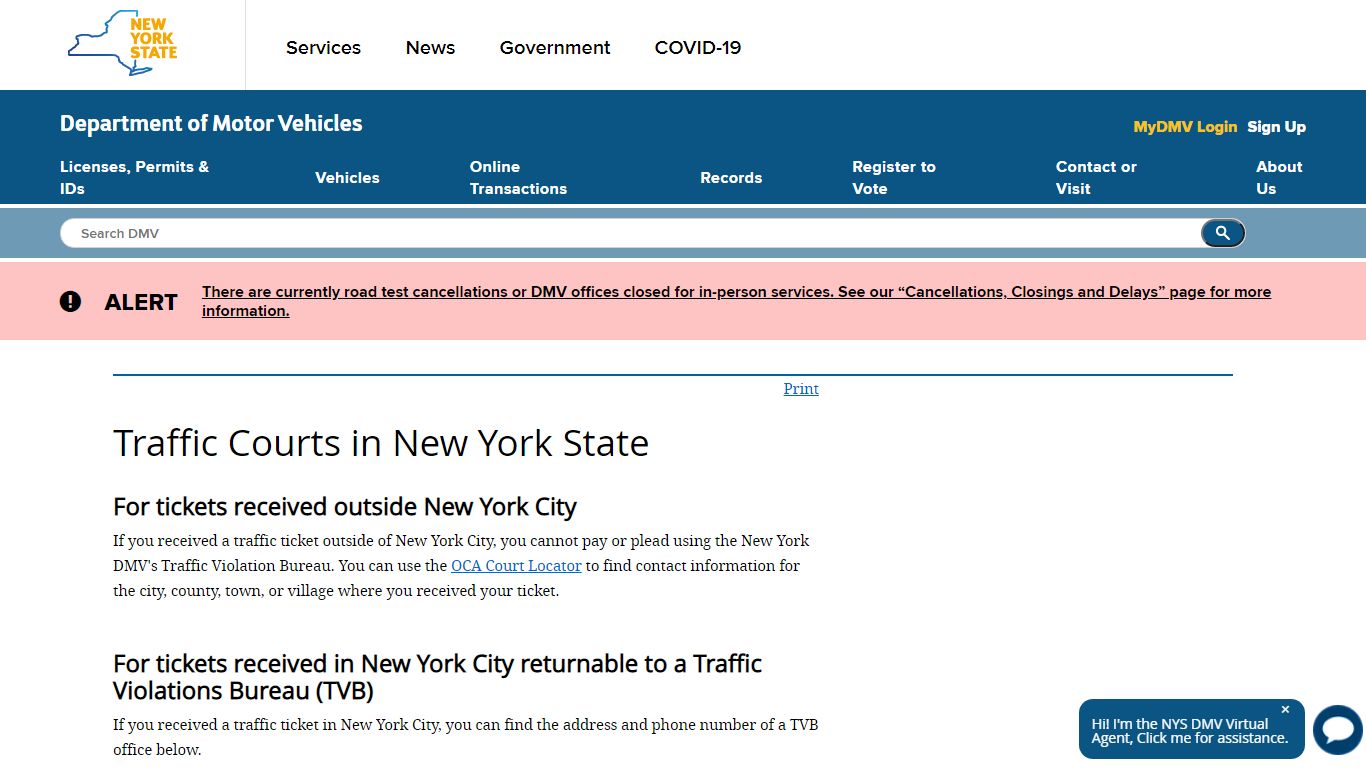 New York DMV | Traffic Courts in New York State